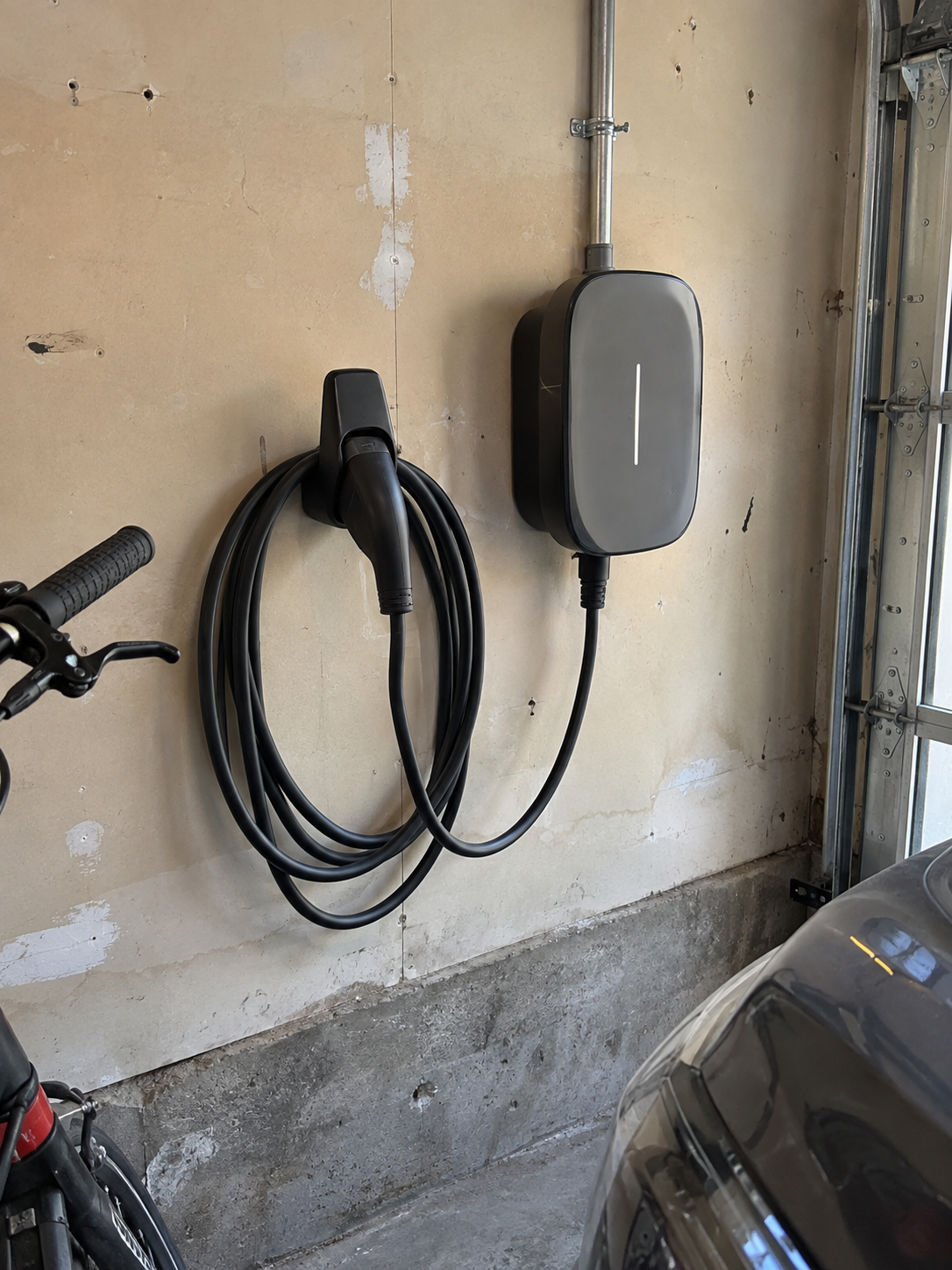 EV charger in a residential building garage in Long Island City
