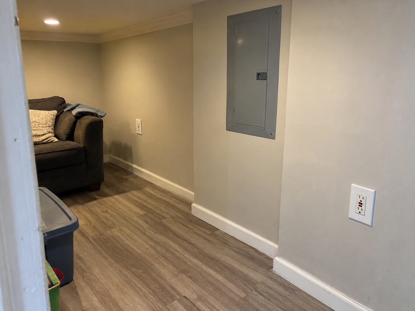 GFCI outlets and panel in a finished basement in Jamaica, Queens